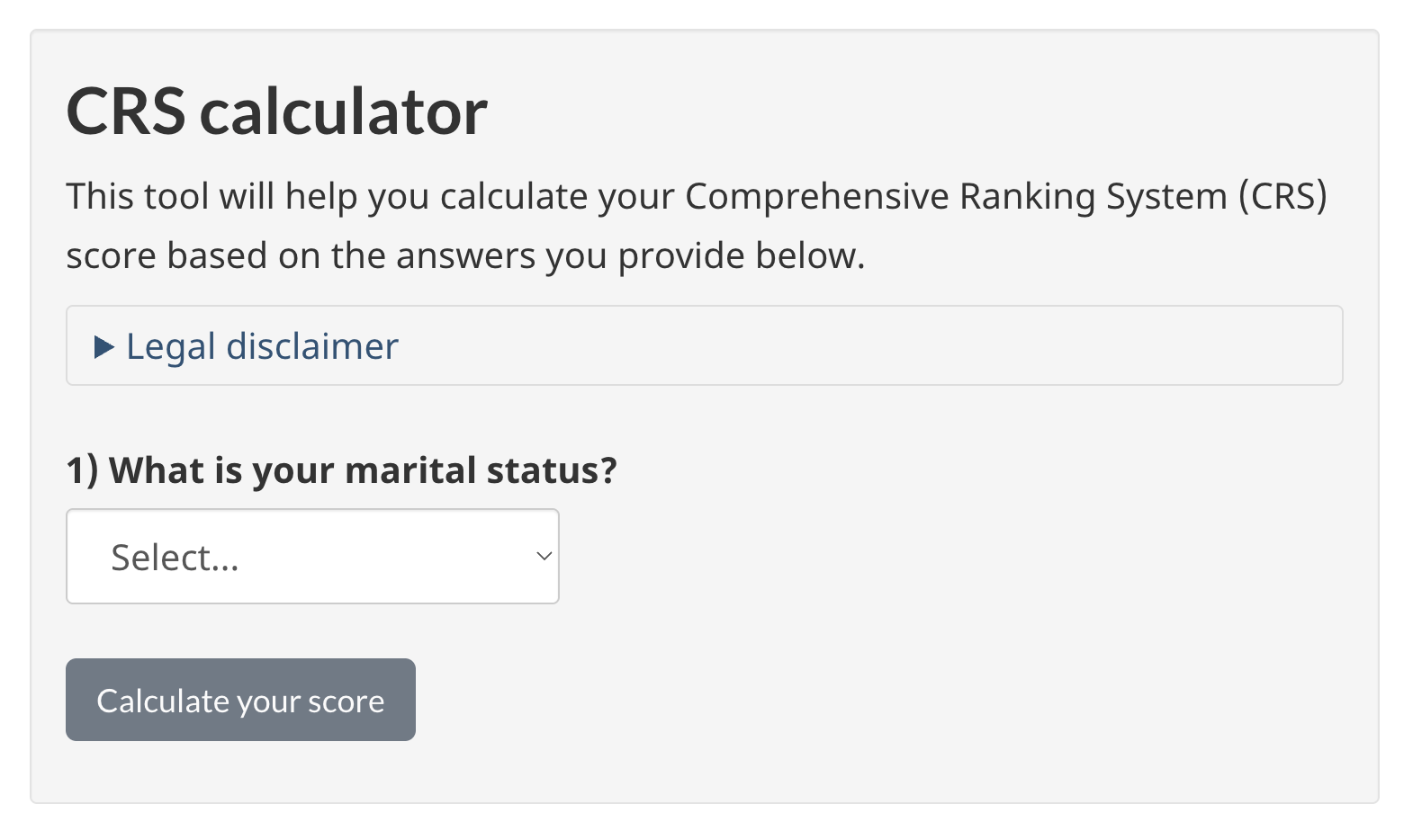 CRS Calculator